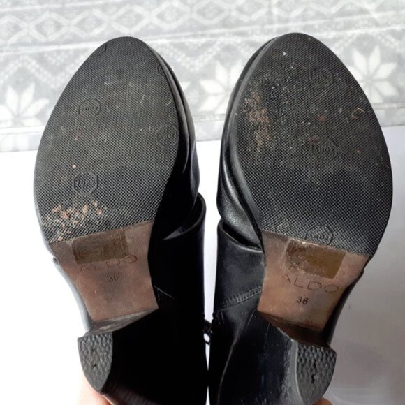 Aldo black faux leather bootie with cut out detail - Picture 8 of 8